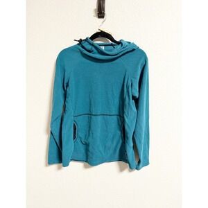 Melanzana Micro Grid Fleece Hoodie V2 Pullover Lightweight Marine Blue Small